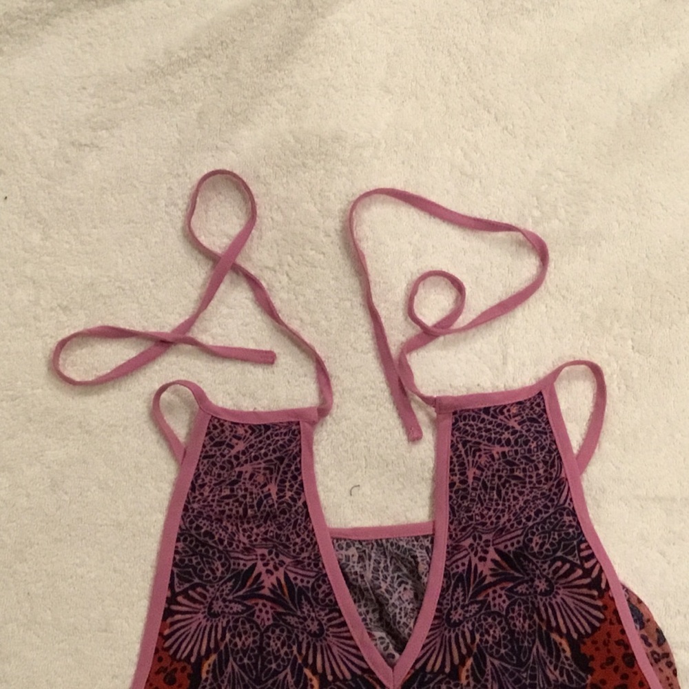 Free People red/pink leopard print tank top - Picture 4 of 4